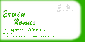 ervin monus business card